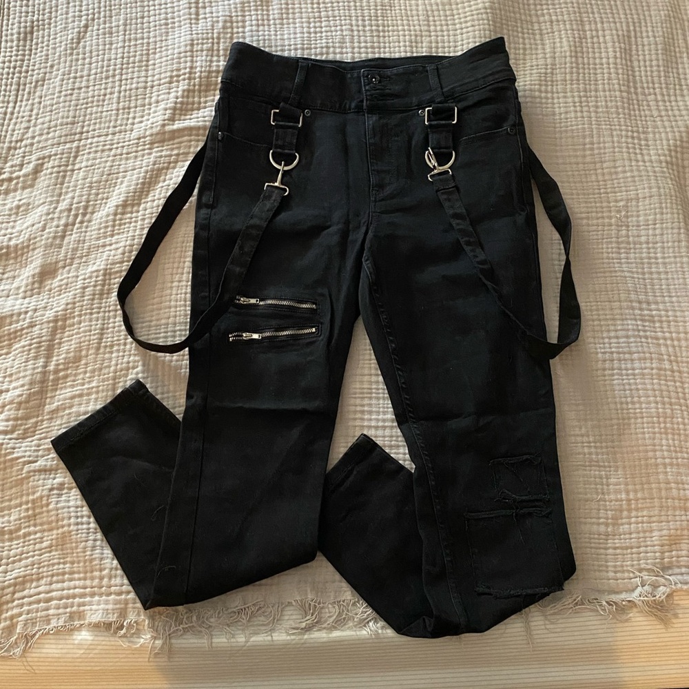 Hot Topic Denim High Rise Super Skinny Punk Pants W11 EUC
